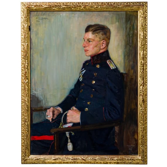 Prof. Walter Geffcken - Portr&auml;t des Maximilian Ritter von Pohl als Tr&auml;ger des Milit&auml;r-Max-Joseph-Ordens, datiert 1916
