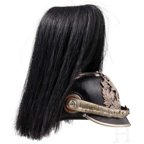 Helm f&uuml;r Offiziere im Garde-Dragoner-Regiment Nr. 23 oder im Leib-Dragoner-Regiment Nr. 24, mit Paradebusch, um 1910
