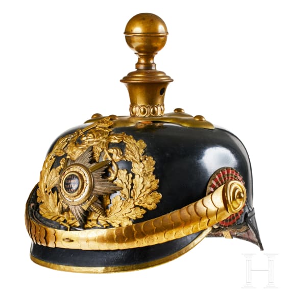 Helm f&uuml;r Offiziere der 26. Feldartillerie-Brigade Hessens, letztes Modell