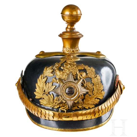 Helm f&uuml;r Offiziere der 26. Feldartillerie-Brigade Hessens, letztes Modell