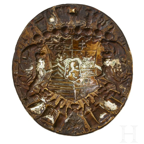 A Hessian Cartridge Box Plate, Louis IX (1719 - 1790), Landgrave of Hesse-Darmstadt