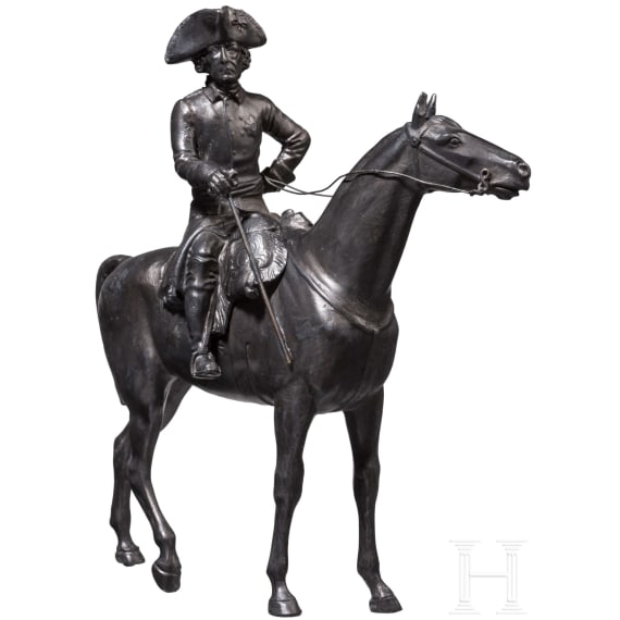 K&ouml;nig Friedrich II. von Preu&szlig;en - schwere Reiterfigur, 19./20. Jhdt.