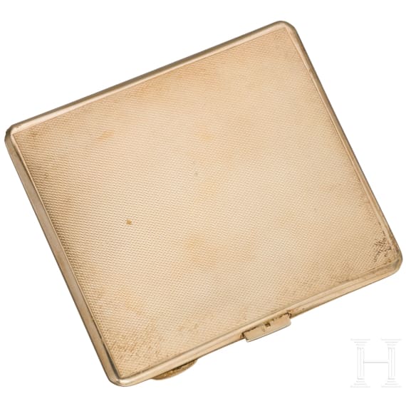 Kaiser Wilhelm II. - silbervergoldetes Geschenk-Zigarettenetui, um 1900
