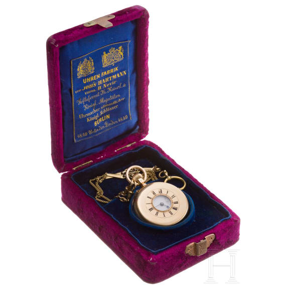 Kaiserin Auguste Viktoria - goldene Geschenkuhr von Johann Hartmann, Berlin