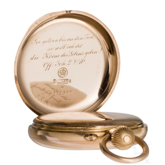Kaiserin Auguste Viktoria - goldene Geschenkuhr von Johann Hartmann, Berlin