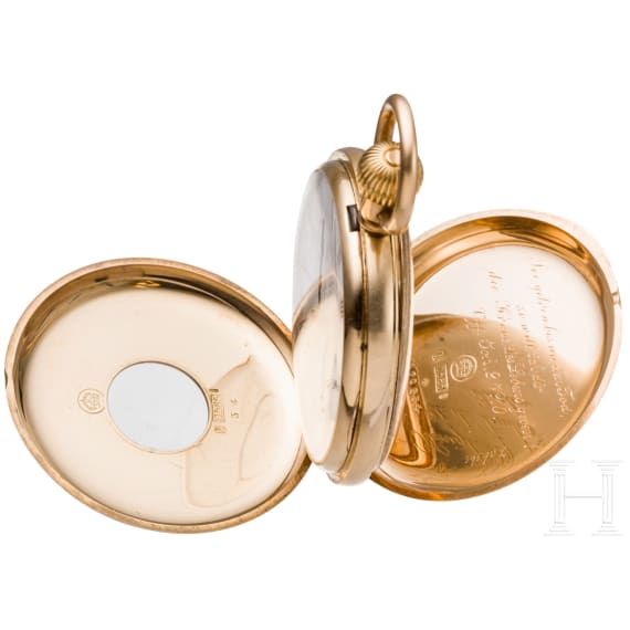 Kaiserin Auguste Viktoria - goldene Geschenkuhr von Johann Hartmann, Berlin