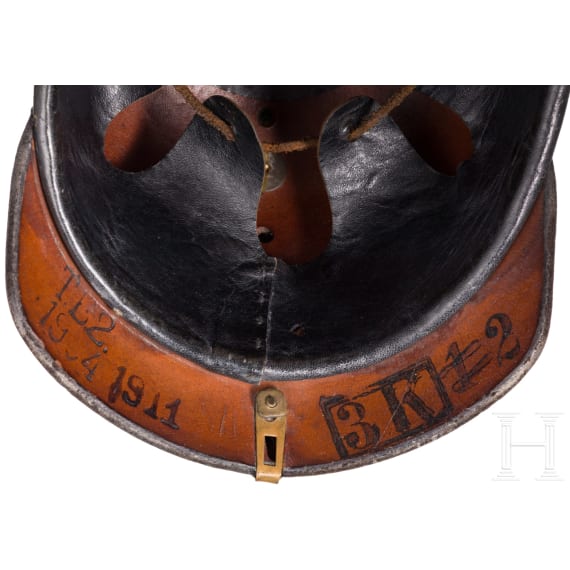 Helm M 1895 f&uuml;r Mannschaften der Linieninfanterie, datiert 1911