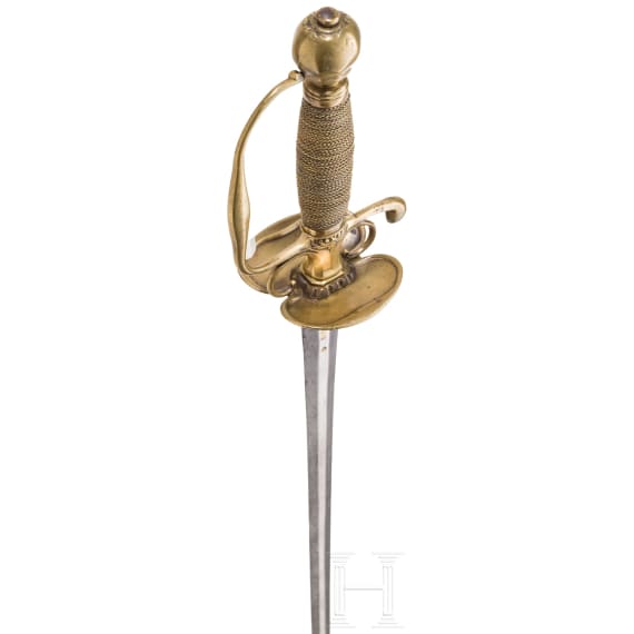Degen f&uuml;r Offiziere der Infanterie (Form I) mit Potzdam-Klinge, Trageweise ab 1710