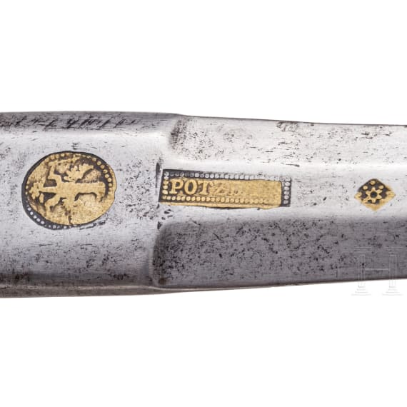 Degen f&uuml;r Offiziere der Infanterie (Form I) mit Potzdam-Klinge, Trageweise ab 1710