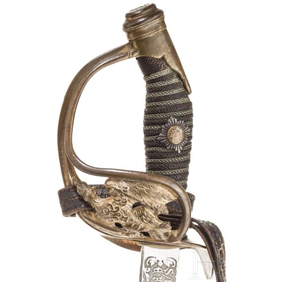 Pour le M&eacute;rite- und Eichenlaubtr&auml;ger Siegfried Graf zu Eulenburg - Geschenkdegen, datiert 1890
