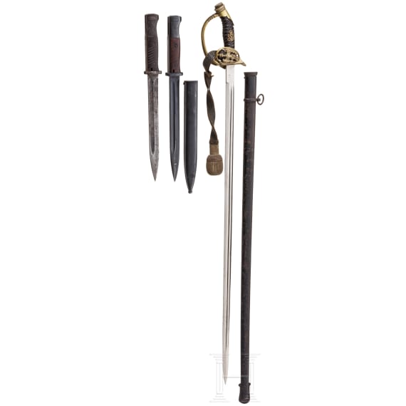 Degen M 1889 und zwei Bajonette M 84/98