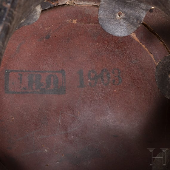 Tschako M 1895/97 f&uuml;r Mannschaften der J&auml;ger-Bataillone, datiert 1903