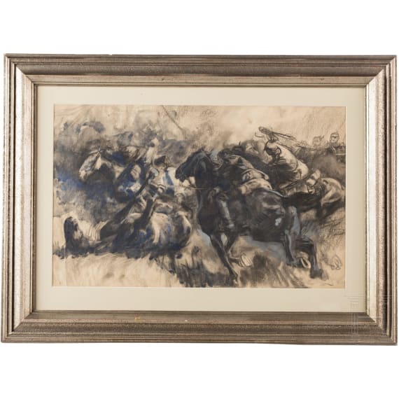 Angriff preu&szlig;ischer Kavallerie, deutsch, 1. H&auml;lfte 20. Jhdt.