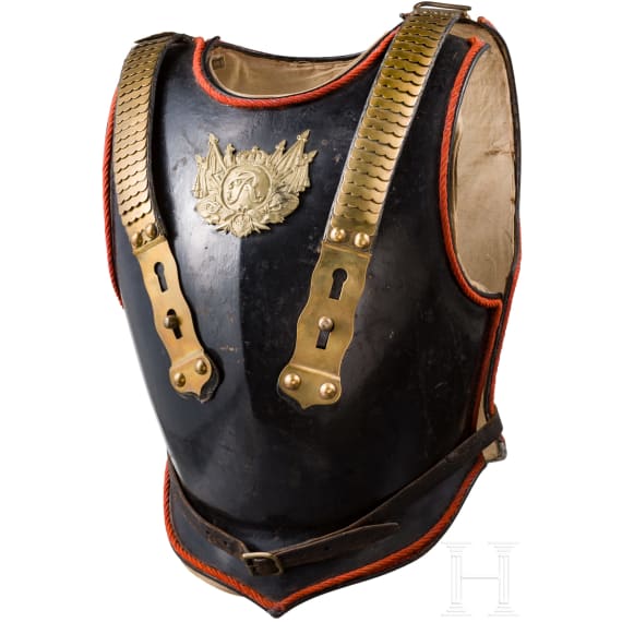 Schwarzer Paradek&uuml;rass M 1897 f&uuml;r Mannschaften im Regiment Garde du Corps, Trageweise ab 1912