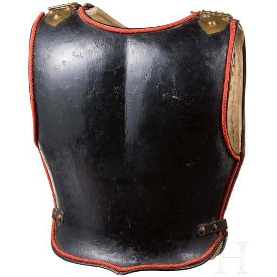 Schwarzer Paradek&uuml;rass M 1897 f&uuml;r Mannschaften im Regiment Garde du Corps, Trageweise ab 1912