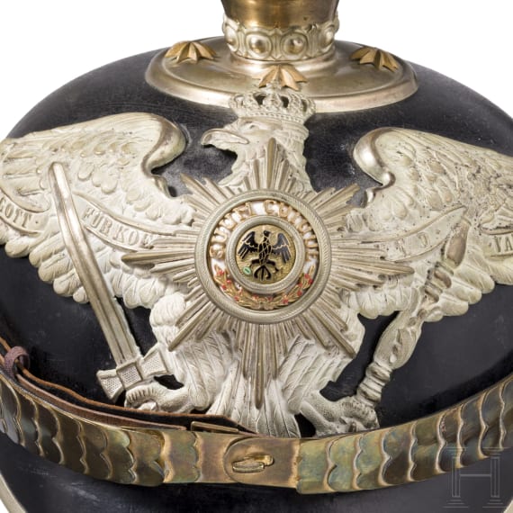Helm f&uuml;r Offiziere im Garde-Pionier-Bataillon oder im Garde-F&uuml;silier-Regiment, um 1914