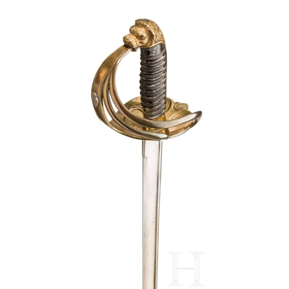 Pallasch M 1881 f&uuml;r Angeh&ouml;rige des Garde-Reiter-Regiments, Trageweise um 1910