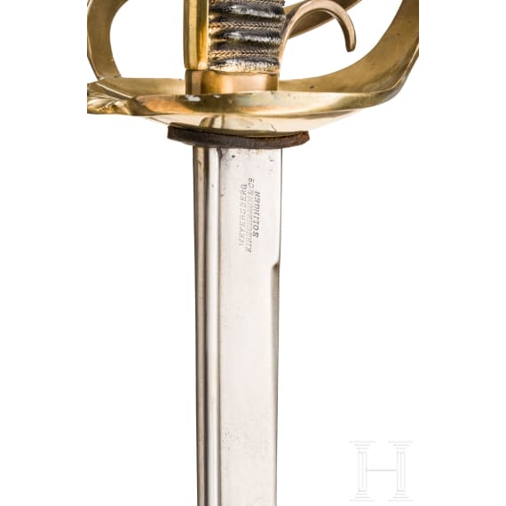 Pallasch M 1881 f&uuml;r Angeh&ouml;rige des Garde-Reiter-Regiments, Trageweise um 1910