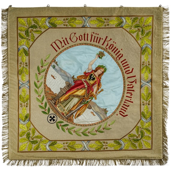 Fahne des Kriegervereins Eichelberg-Weiler, W&uuml;rttemberg, 1891 - 1913