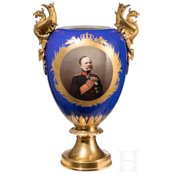 K&ouml;nig Wilhelm I. von W&uuml;rttemberg - gro&szlig;e KPM-Prunkvase, um 1850