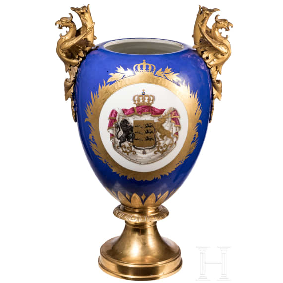 K&ouml;nig Wilhelm I. von W&uuml;rttemberg - gro&szlig;e KPM-Prunkvase, um 1850