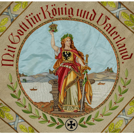 Fahne des Kriegervereins Eichelberg-Weiler, W&uuml;rttemberg, 1891 - 1913