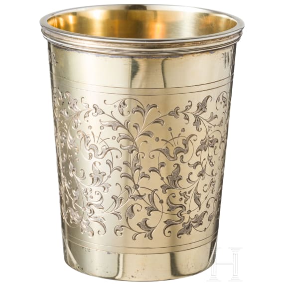 Pers&ouml;nlicher Geschenkbecher von K&ouml;nig Wilhelm II. von W&uuml;rttemberg, Stuttgart, K&ouml;niglicher Hofjuwelier Eduard Foehr, datiert 1907