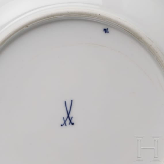 F&uuml;nf Meissen-Erinnerungsteller, Sachsen, 1. H&auml;lfte 20. Jhdt.