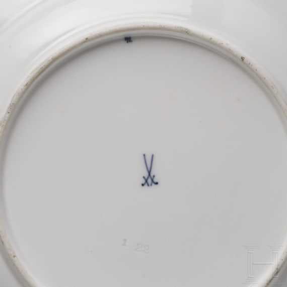F&uuml;nf Meissen-Erinnerungsteller, Sachsen, 1. H&auml;lfte 20. Jhdt.