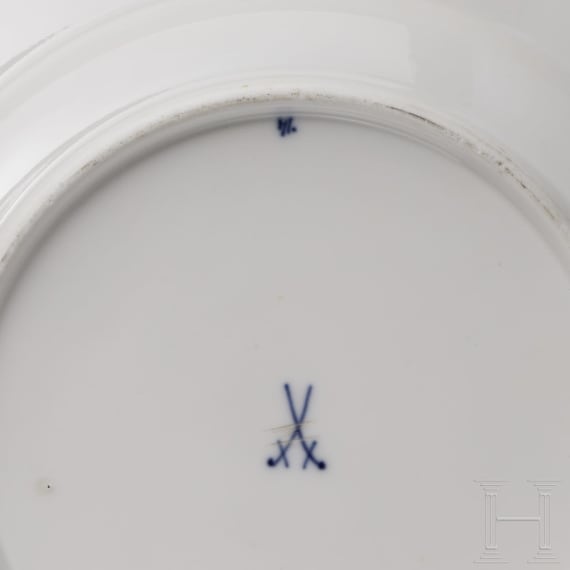 F&uuml;nf Meissen-Erinnerungsteller, Sachsen, 1. H&auml;lfte 20. Jhdt.