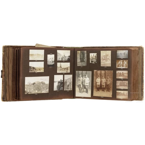 Gro&szlig;es Fotoalbum eines deutschen Kriegsteilnehmers von der Westfront