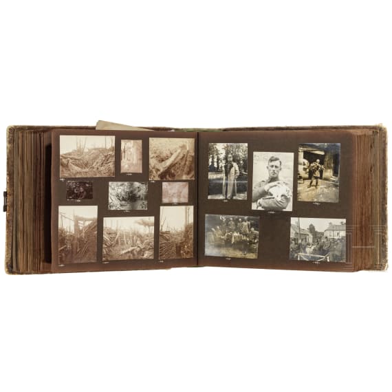 Gro&szlig;es Fotoalbum eines deutschen Kriegsteilnehmers von der Westfront