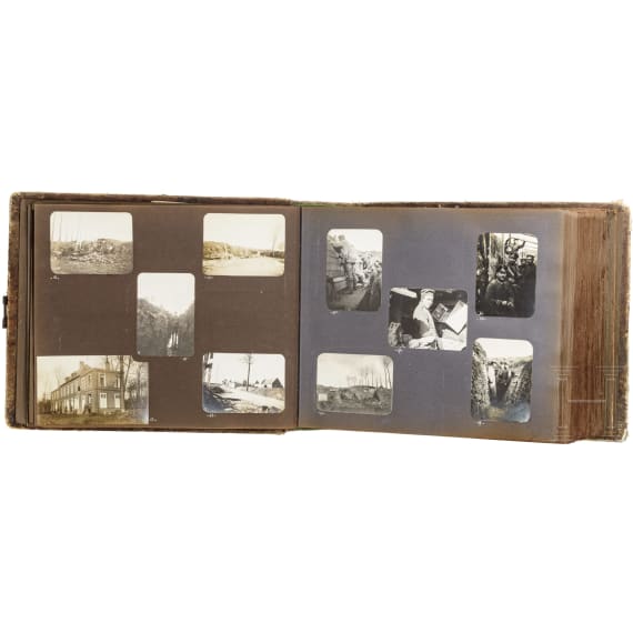 Gro&szlig;es Fotoalbum eines deutschen Kriegsteilnehmers von der Westfront
