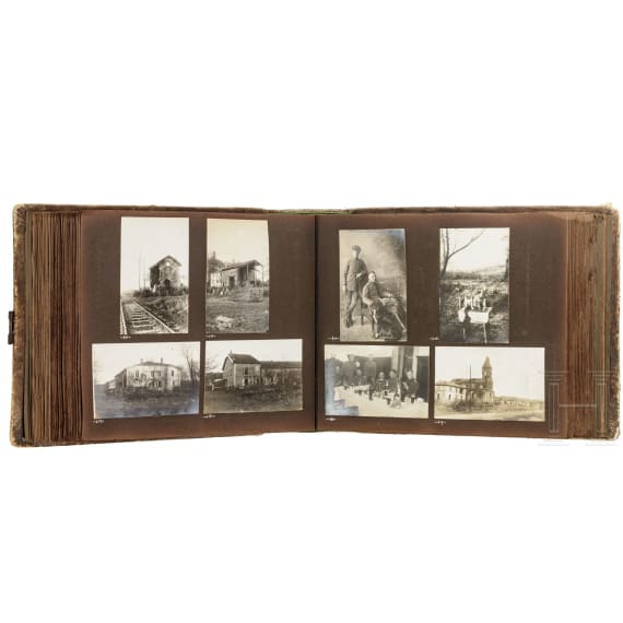 Gro&szlig;es Fotoalbum eines deutschen Kriegsteilnehmers von der Westfront
