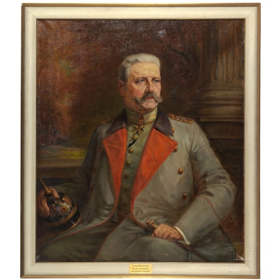 GFM Paul von Hindenburg (1847 - 1934) - gro&szlig;es Portraitgem&auml;lde in Uniform, 1918