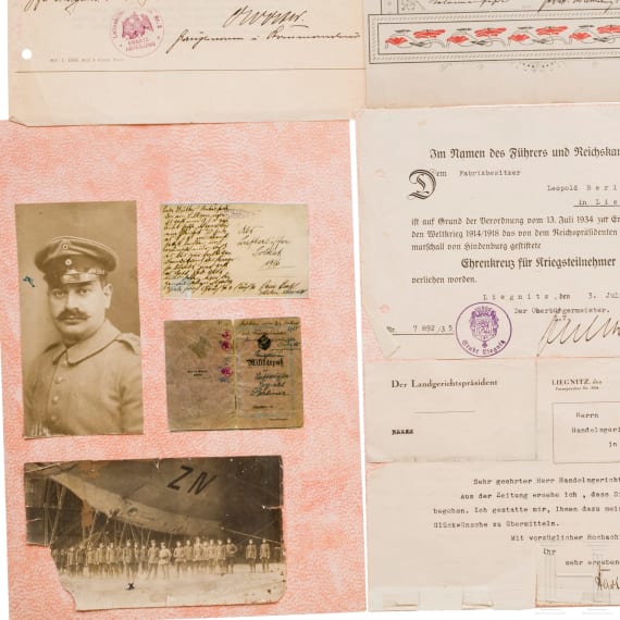 Nachlass des Luftschiffers Leopold Berliner vom Luftschiffer-Bataillon Nr. 5