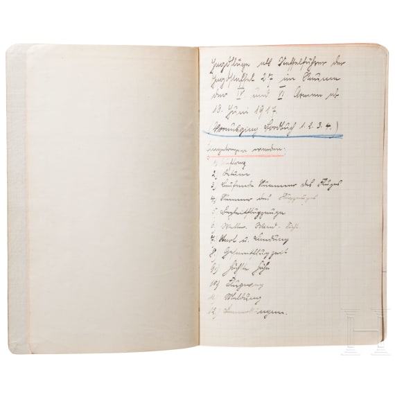 Oberleutnant Hermann G&ouml;ring - Flugbuch Nr. 5 vom 10. Juni 1917 bis zum 1. Juni 1918