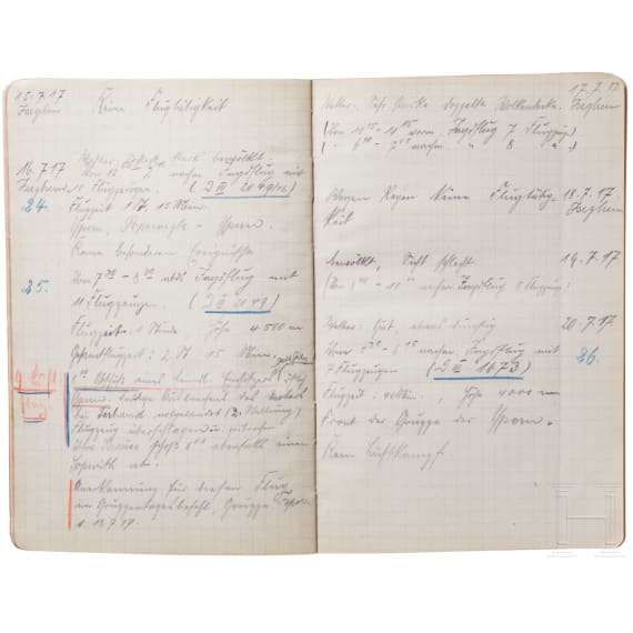 Oberleutnant Hermann G&ouml;ring - Flugbuch Nr. 5 vom 10. Juni 1917 bis zum 1. Juni 1918