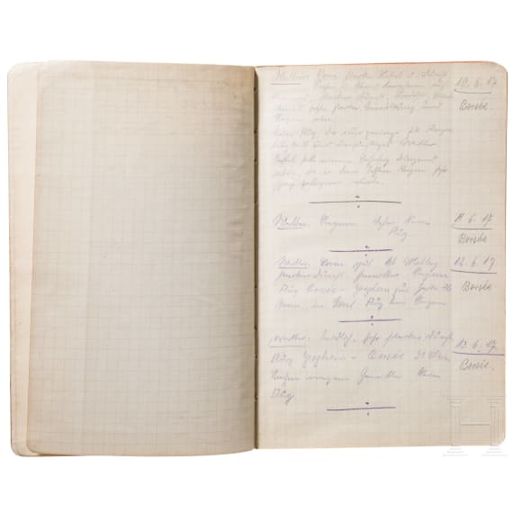 Oberleutnant Hermann G&ouml;ring - Flugbuch Nr. 5 vom 10. Juni 1917 bis zum 1. Juni 1918