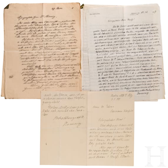 Reichskommissar Dr. Carl Peters (1856 - 1918), Gr&uuml;nder Deutsch-Ostafrikas - 37 Briefe und Dokumente von 1908 - 1918 und Telegramm zur Rehabilitierung, 1937