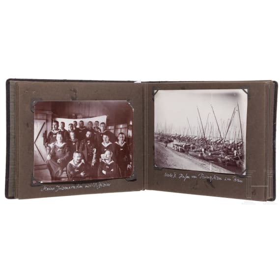 Fotoalbum des Maschinen-Maats Kirchei&szlig; von der SMS "Geier", Ostasienreise, 1903 - 1905