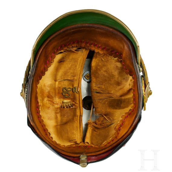 A helmet for Baden Dragoon Reserve Officers, with bush