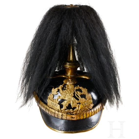 A helmet for IR 117 Hessian Officers, with bush