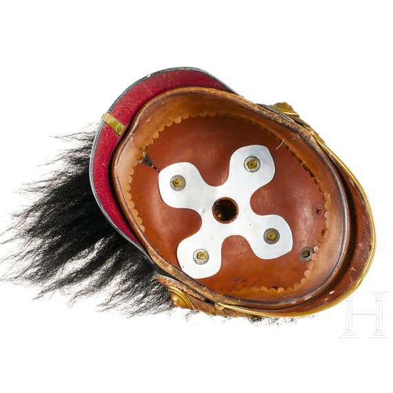 A helmet for IR 117 Hessian Officers, with bush