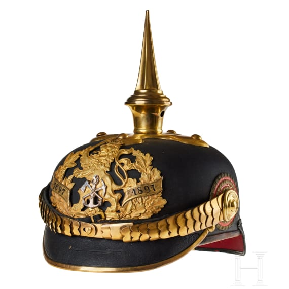 Hessen - Helm eines Offiziers des IR 117, 9. Kompanie (Pioniere)