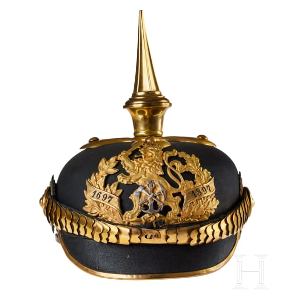 Hessen - Helm eines Offiziers des IR 117, 9. Kompanie (Pioniere)