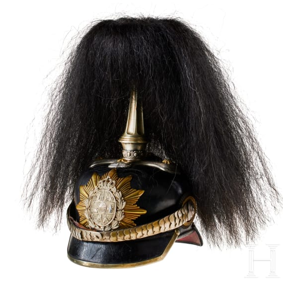 Mecklenburg - Helm f&uuml;r Offiziere im DR 18, mit Paradebusch