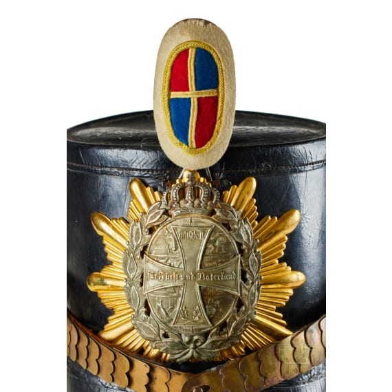 A shako for Mecklenburg Jaeger Battalion14 NCO Reserve, with bush