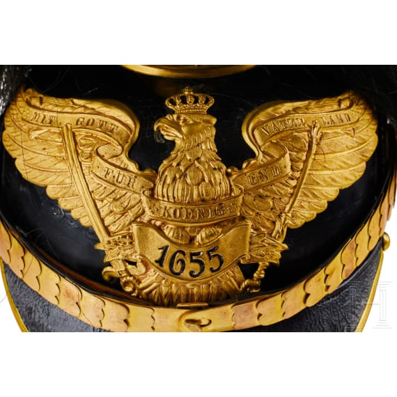 Preu&szlig;en - Helm f&uuml;r Offiziere des Grenadier-Regiments Nr. 1, mit Haarbusch