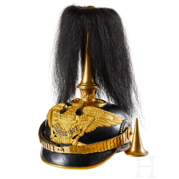 Preu&szlig;en - Helm f&uuml;r Offiziere des Grenadier-Regiments Nr. 9, mit Haarbusch